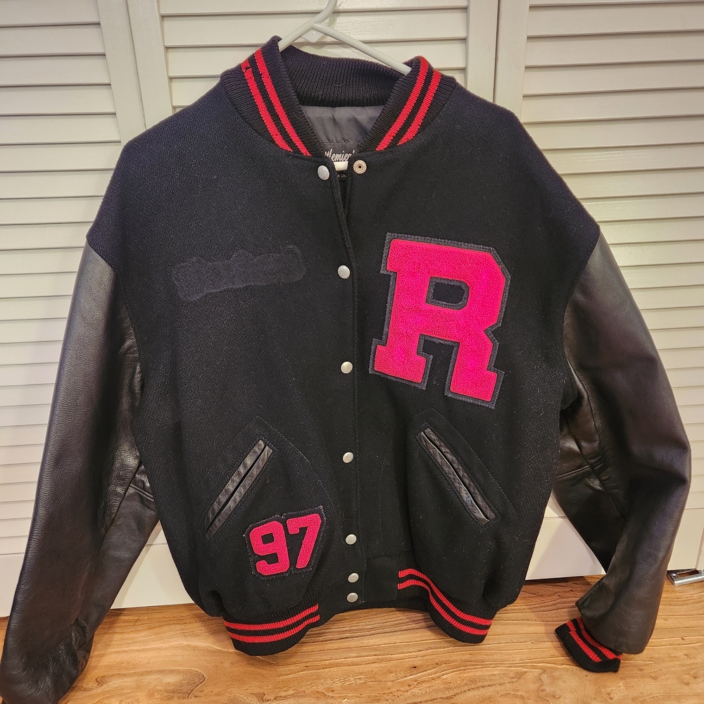 Stylish Black and Red Varsity Jacket